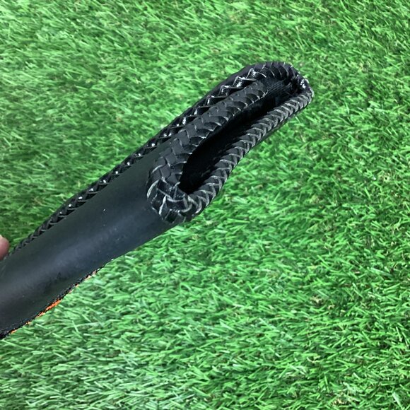 Harley Davidson Beaded Patch on Black Leather Wallet Braided Trim - Picture 4 of 13